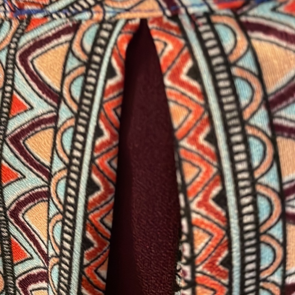 Glam MultiColored Dress Size M Geometric Print Paisley Motifs Vibrant Classic - Picture 8 of 13